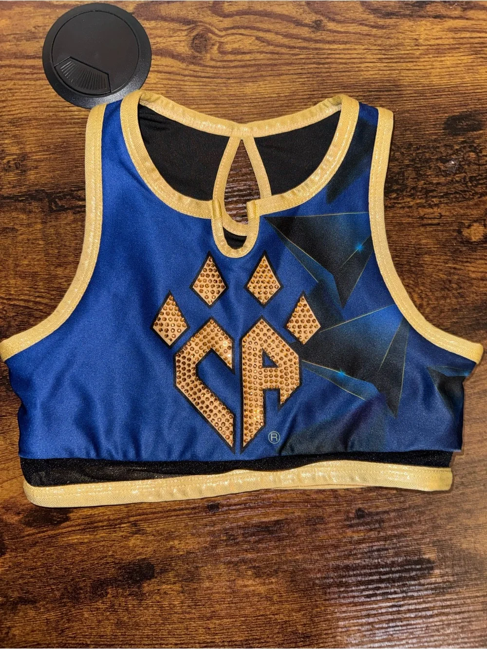 CHEER ATHLETICS Blue and Gold Kids Cheer Set - CA Paw Logo Crop Top & Shorts